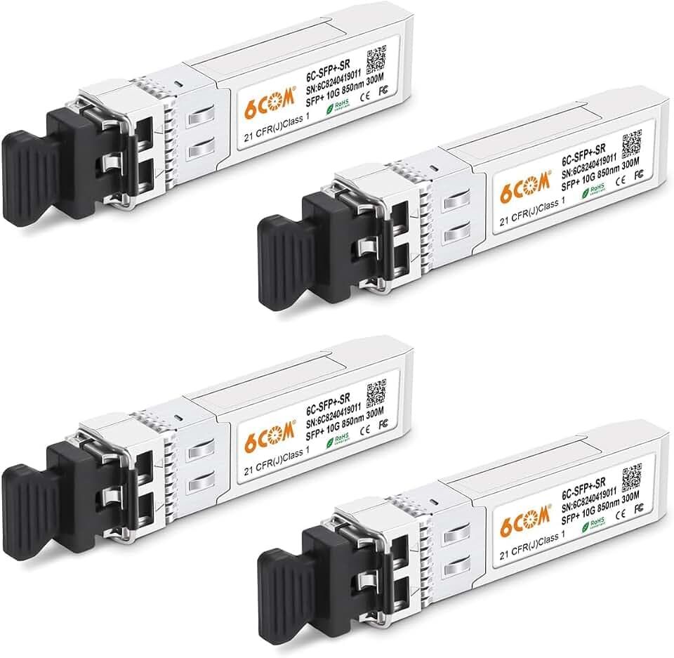 4Pack 10GBase-SR SFP+ Transceiver,10G 850nm 300M Dual LC Multi-Mode Module