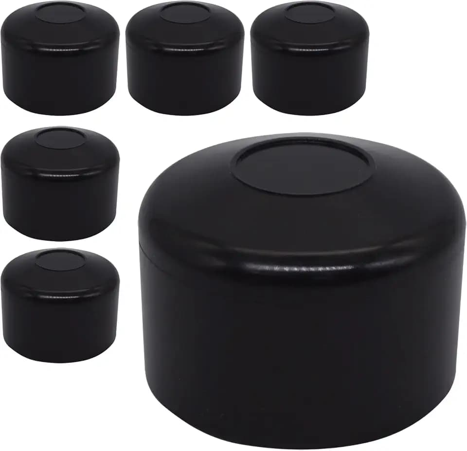 SKIR'CO (6 Stück) Zaunpfostenkappen rund 45 mm schwarz Kunststoffkappen für runde Zaunpfosten Zaunpfosten Zaunpfosten Abdeckungen Schwarz RAL 9005 Farbe