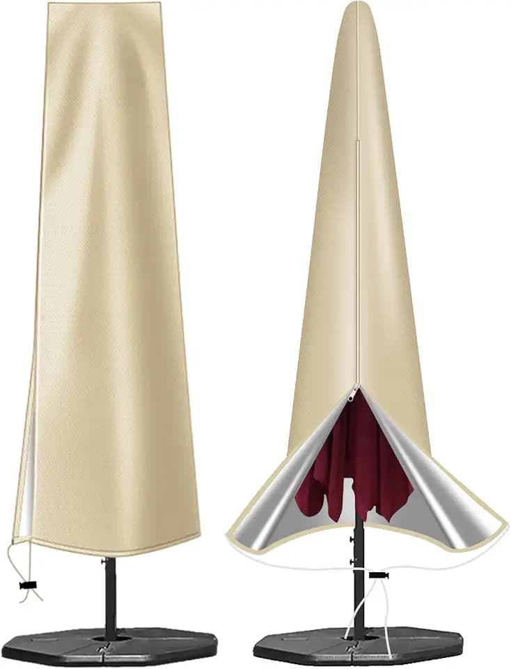 OKPOW Patio Umbrella Cover Waterproof: Fit 9ft to 12ft Outdoor Umbrellas