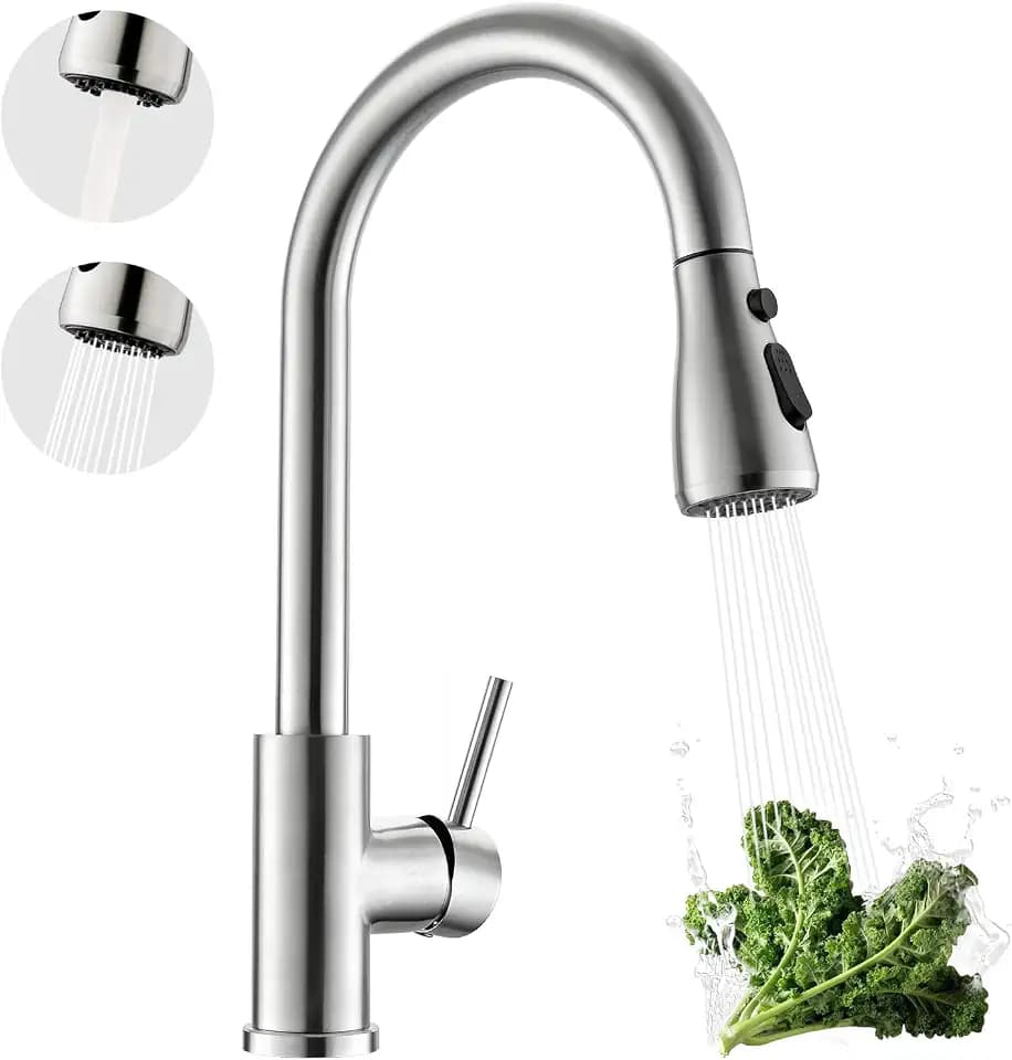 Kicimpro Pull-Down Kitchen Faucet, Brushed Nickel