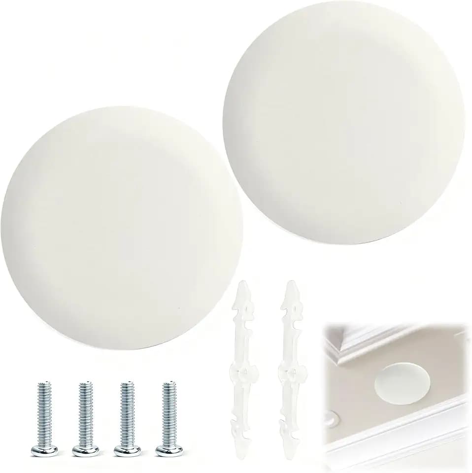 2 PCS Ceiling Cover Plate Set, Light Fixture Cover for 3.5" & 4" Boxes, White Plastic Ceiling Plate, Electrical Box Trim Ring, Indoor Use for Home and Office