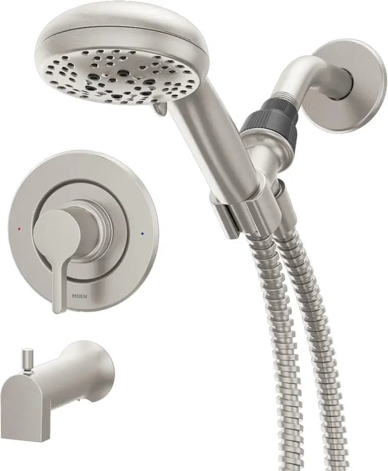 Moen 82775SRN Beric Spot Resist Brushed Nickel Shower System with Valve