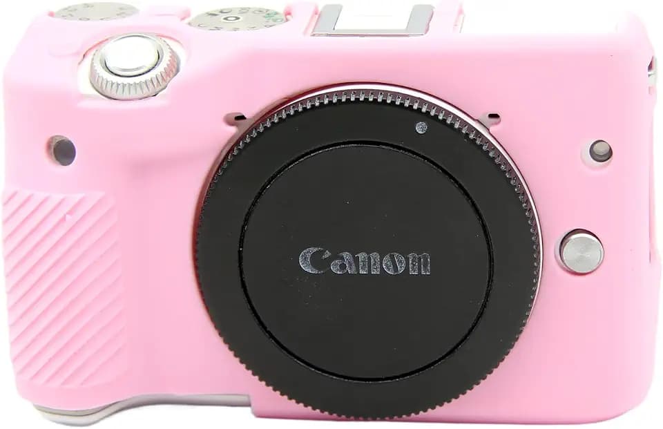 Camera Case for Canon EOS M3 - Protective Silicone DSLR Skin Cover, Detachable Cage, Shockproof, Dustproof (Pink)