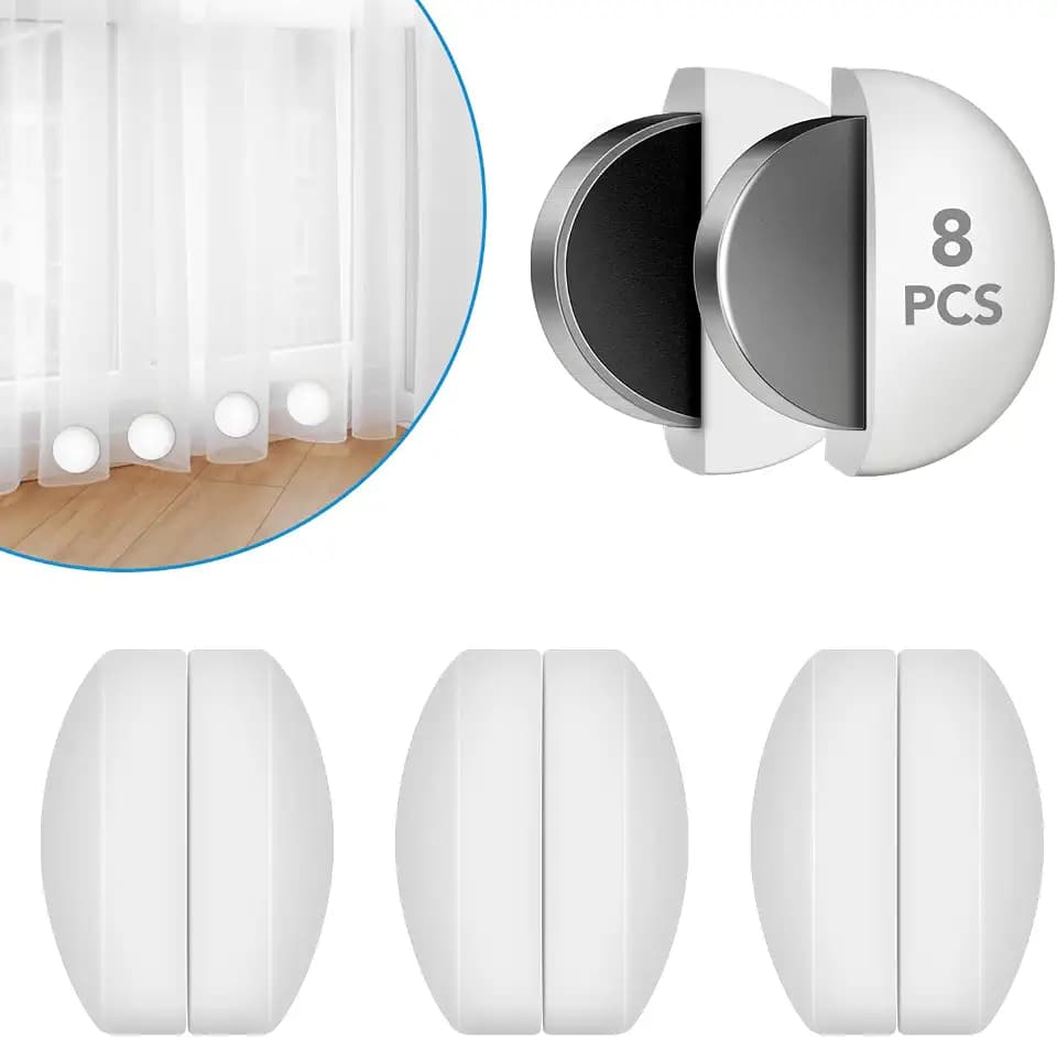 YixangDD 8 Pack Shower Curtain Weights, Magnetic Curtain Weights, 4 Pairs