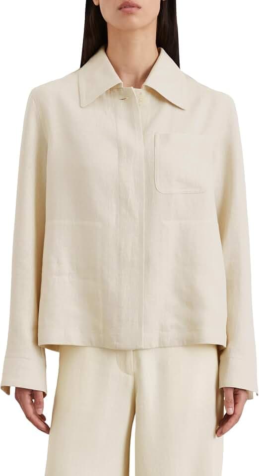 Marc O'Polo Damen Übergangsjacke mit Kentkragen Overshirt