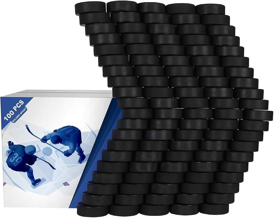 Eishockey-Pucks, 100 Stück, Standard Wettbewerb Pucks, Schwarz