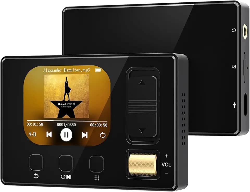 MP3 Player mit Bluetooth 5.3, Diofox HiFi Sound MP3 Player mit Lautsprecher, 32GB Storage, 6 Musikstilen, Equalizer, FM-Radio, TF-Karte bis zu 128GB, Schwarz Tragbarer Musikplayer