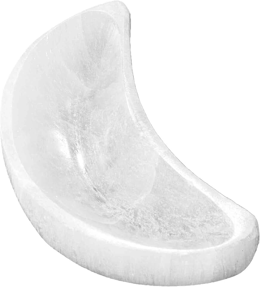NKlaus Selenit Halbmond-Schale 10x5,5 cm zur Edelstein-Aufladung
