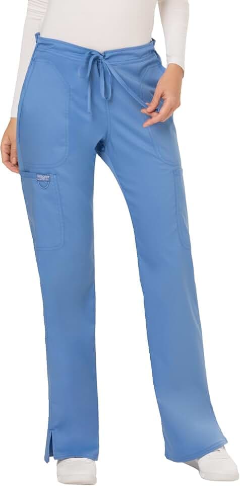 Workwear Revolution Women Scrubs Pant Mid Rise Moderate Flare Drawstring WW120
