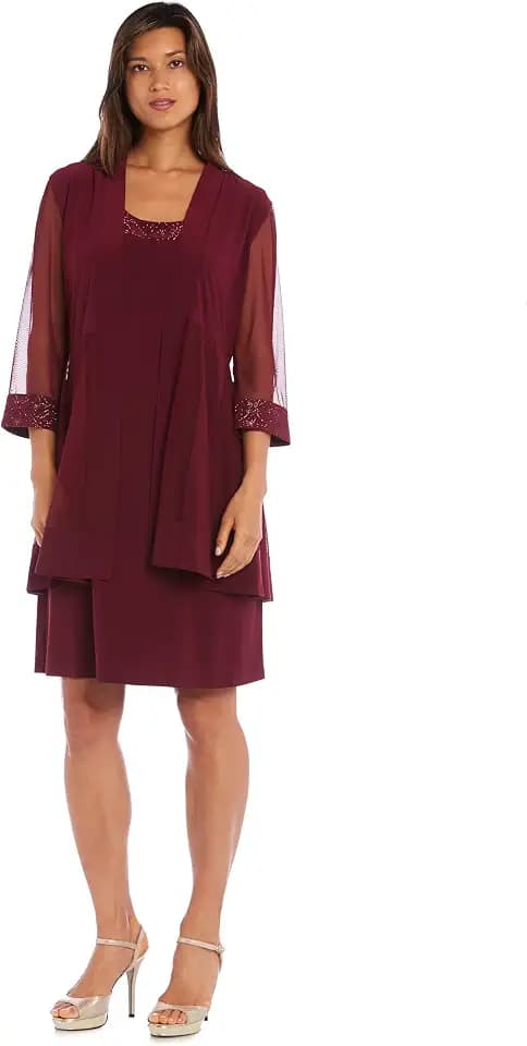 R&M Richards Elegant 3/4 Sleeve Swing Shrug Sweater