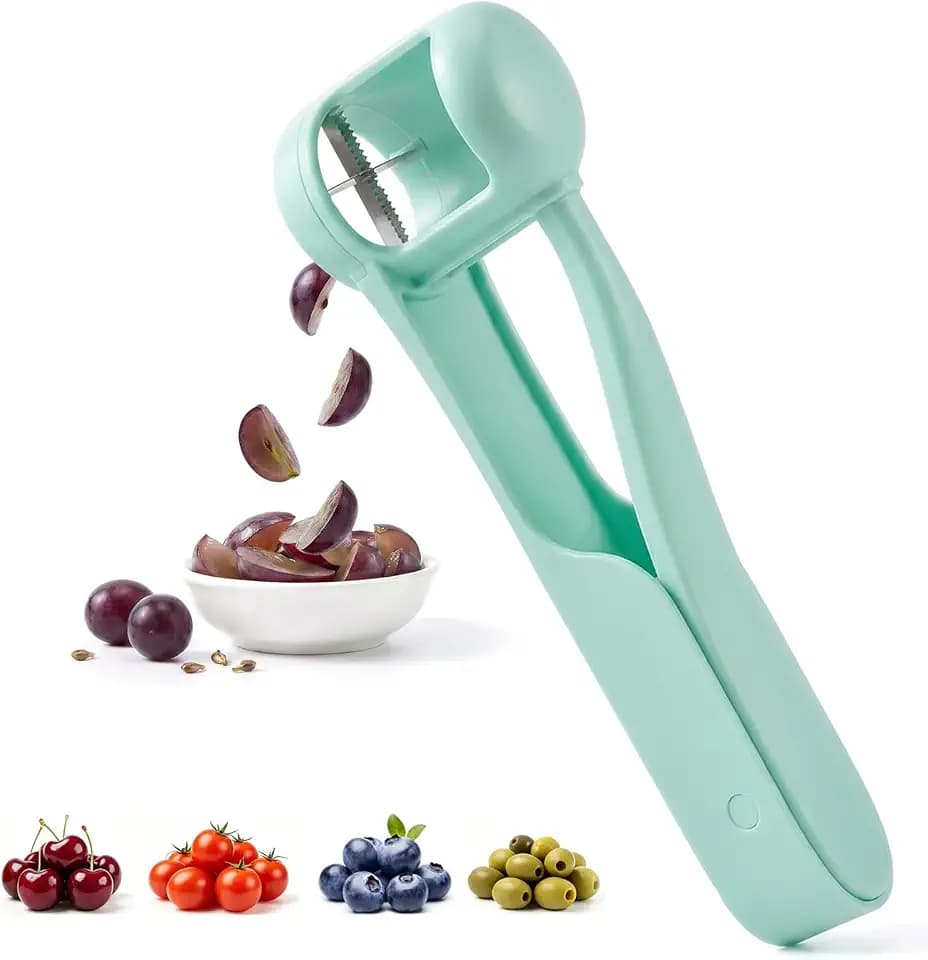 Homnoble Grape Cutter for Toddlers, Stainless Steel Fruit Slicer Tool