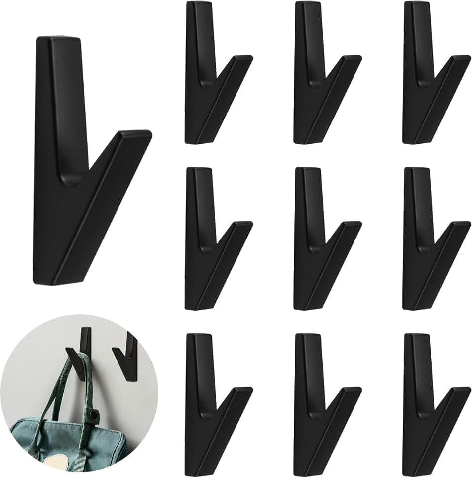 JINTANG 10 Set Garderobenhaken schwarz matt,haken akustikpaneele-20kg