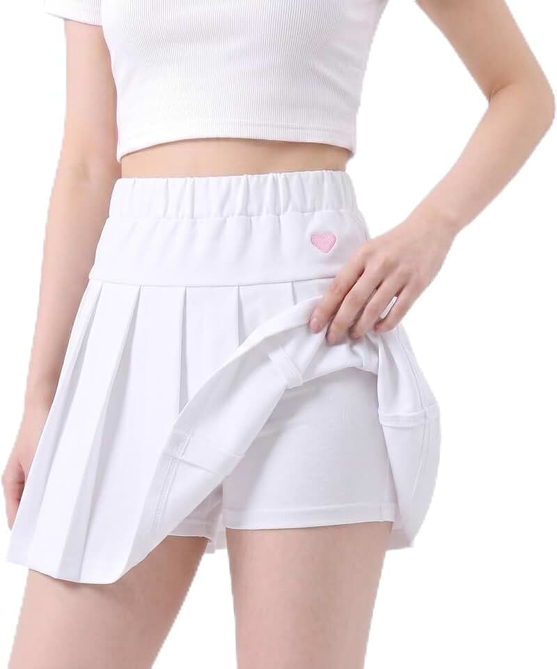 Mädchen Skort 6-13 Jahre Baumwolle mit Innenhose Faltenrock Tennisrock Atmungsaktiv Schulsport Kurz
