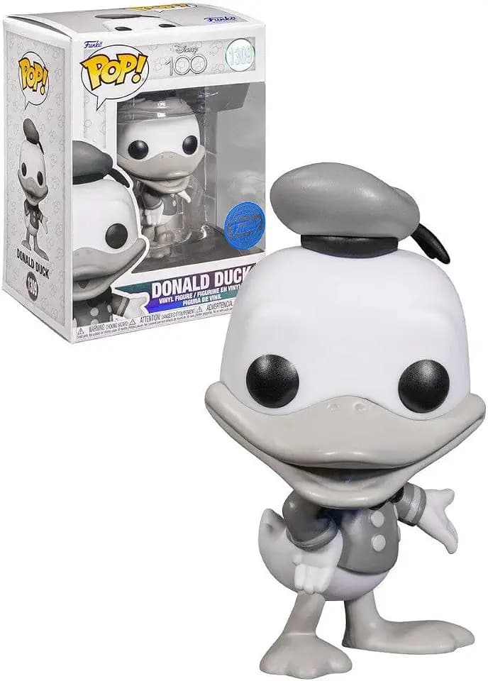 Funko Disney 100 Donald Duck Pop! Vinyl-Sammelfigur, Limitierte Auflage, Schwarz und Wei