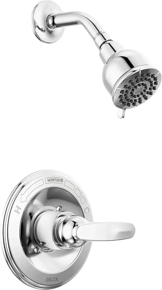 Delta Foundations 13 Series 2-Spray Shower Faucet Set, Chrome Shower Head and Handle Set, Valve Trim Kit, Chrome BT13210 (Valve Not Included)