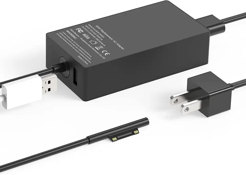 65W Charger Compatible with Microsoft Surface Pro 11, 10, 9, 8, 7+, 7, 6, 5, 4, 3, X, Surface Laptop 7/6/5/4/3/2/1, Surface Go 4/3/2/1, Surface Book 2/1,Compatible with 44W 36W