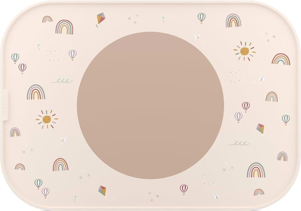 Mepal - Tischset Mio - Anti-Rutsch-Ring hält Gegenstände an ihrem Platz - Leicht zu reinigen - Robustes Material, kann als Tablett benutzt Werden - Spülmaschinengeeignet - Sunshine & Rainbow