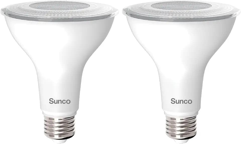 Sunco 2 Pack PAR30 LED Bulb, Long Neck Bright Flood Light, E26, 11W=75W