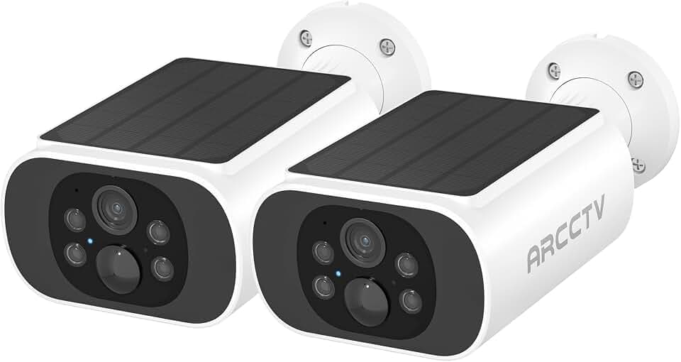 ARCCTV Solar Camera Outdoor Wireless for Home Security Built-in Solar Panel
