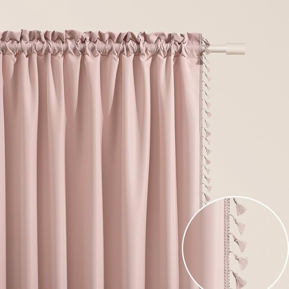 room99 Vorhang mit Kräuselband Lara 140 x 280 cm Breite x Höhe Schiebegardinen Modern Curtain Wohnzimmer Schlafzimmer Puderrosa, 1 Stück