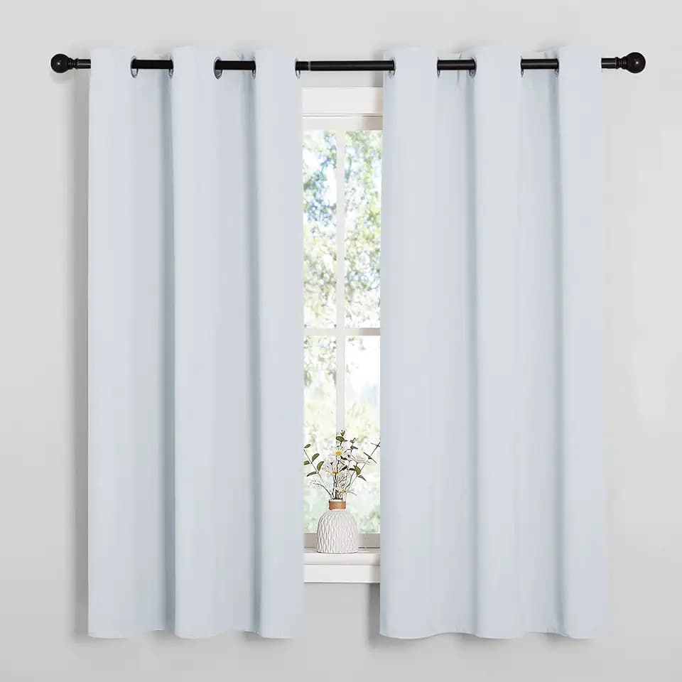 NICETOWN Greyish White Blackout Curtains for Bedroom 42" w x 48" L 2 Panels