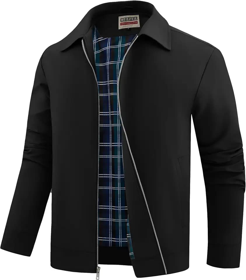 WULFUL Men's Lightweight Jackets Casual Windbreaker Stylish Light Golf Work Dress Business