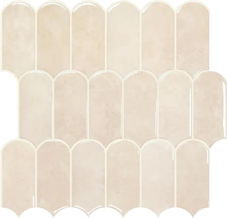 Vamos Tile Thicker Peel and Stick Backsplash Tile,Pinkish Beige,10-Sheet