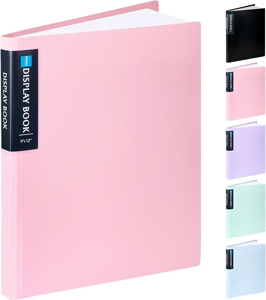 Sooez Art Portfolios 9"x12", 40 Pockets Large Portfolio Folder Display