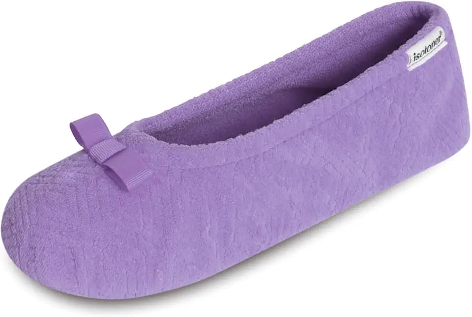 isotoner Women's Diamond Microterry Ballerina Slippers