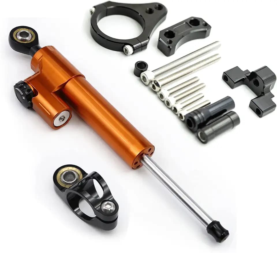 Fit For Kugoo G-booster Scooter Steering Damper CNC Motorcycle Stabilizer Steering Damper 50mm Clamp Mounting Bracket Support Kit Orange