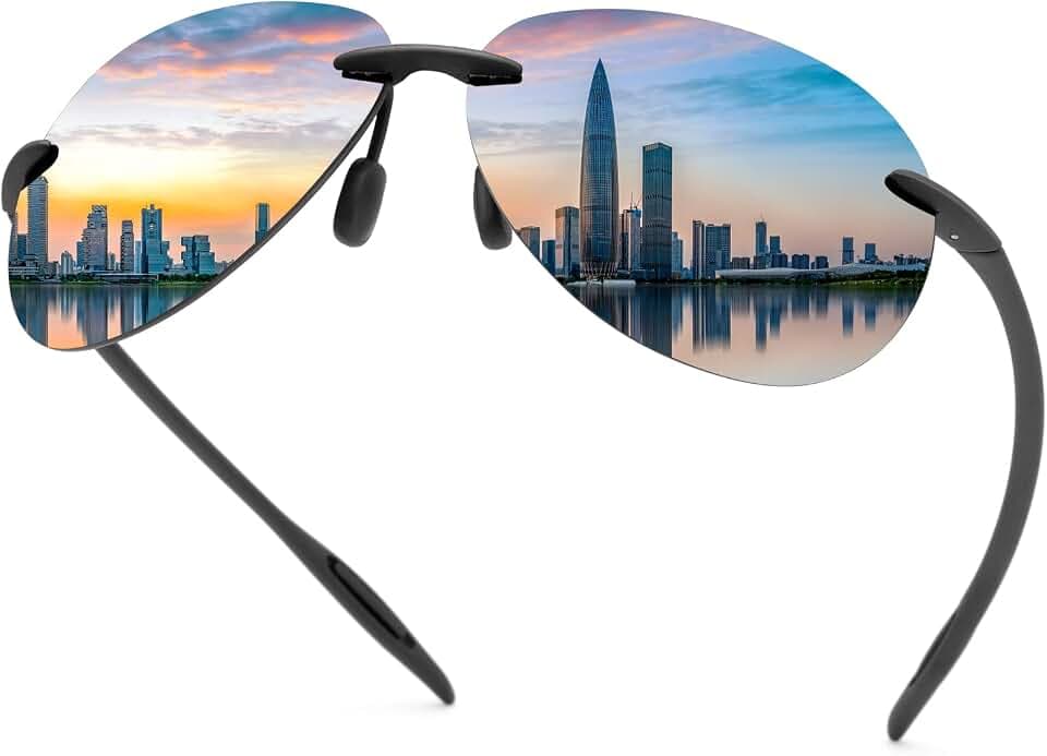 Polarized Sunglasses for Men and Women Rimless Frame Driving Glasses UV400 Protection Shades Sport Eyewear Eyeglasses