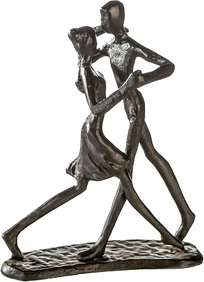 Casablanca Skulptur Dancing, Deko Figur Braun, Metall Statue Wohnzimmer, Büro Dekoration H. 17 cm x B. 13 cm - Moderne Skulpturen, Metallfiguren, Liebe u. Couple Hochzeit
