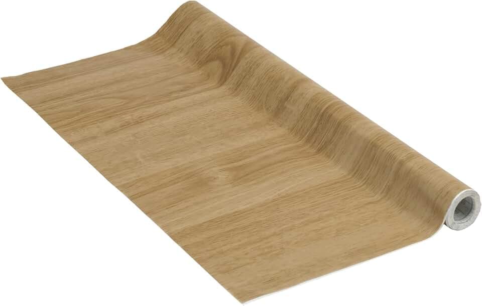 Venilia Möbelfolie selbstklebend, Eiche Hell, 45 cm x 3 m, Deco Standard, PVC, langlebig, einfache Entfernung, hitzebeständig, reißfest, 53148