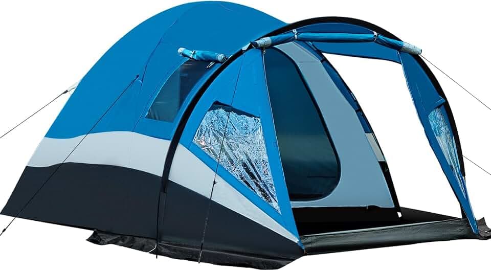 Portal Zelt 4 Personen 180cm Stehehöhe Hoch Kuppelzelt XXL mit Vorraum