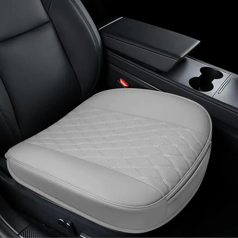 wuyaoyao Leather Car Seat Covers, Front Bottom Seat Cushion Cover, Gray