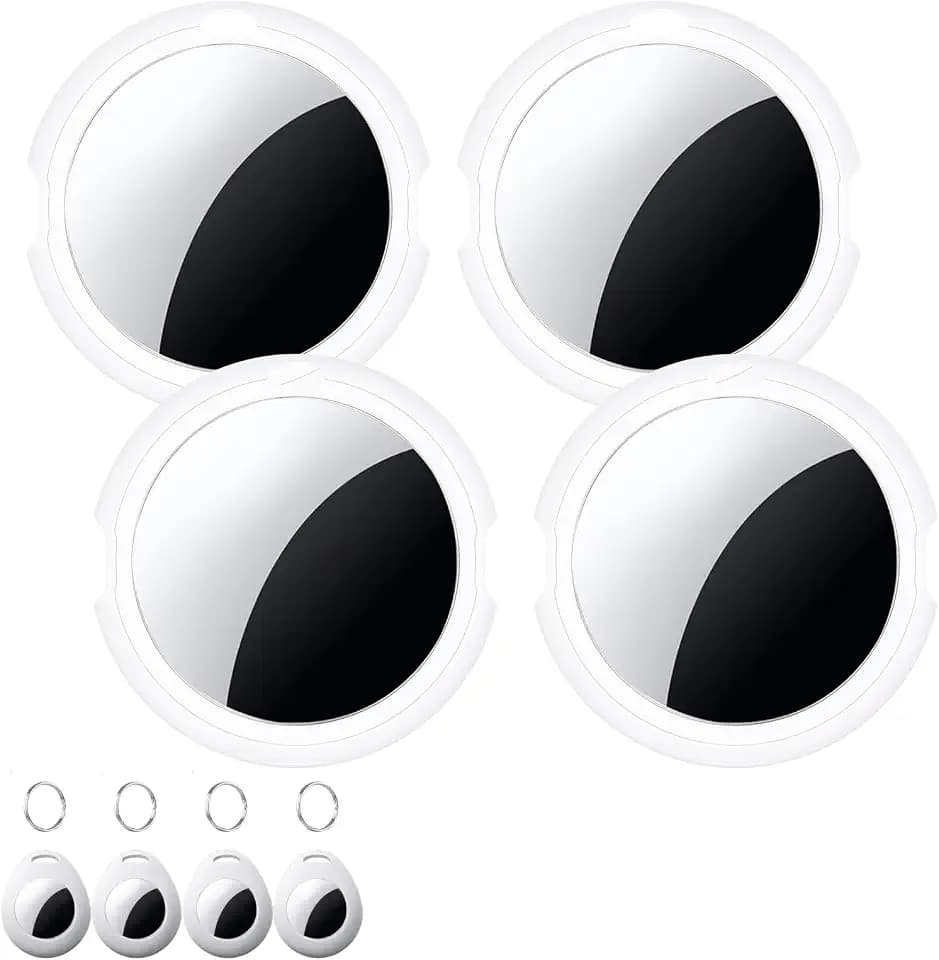 4 Pack Bluetooth Tracker Tags for Apple Find My MFi Certified Key Finder