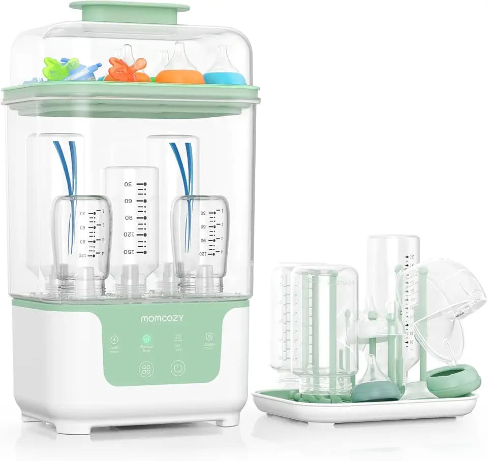 Momcozy BS04 Dampfsterilisator und Trockner für Babyflaschen 8 Min Schnellsterilisation