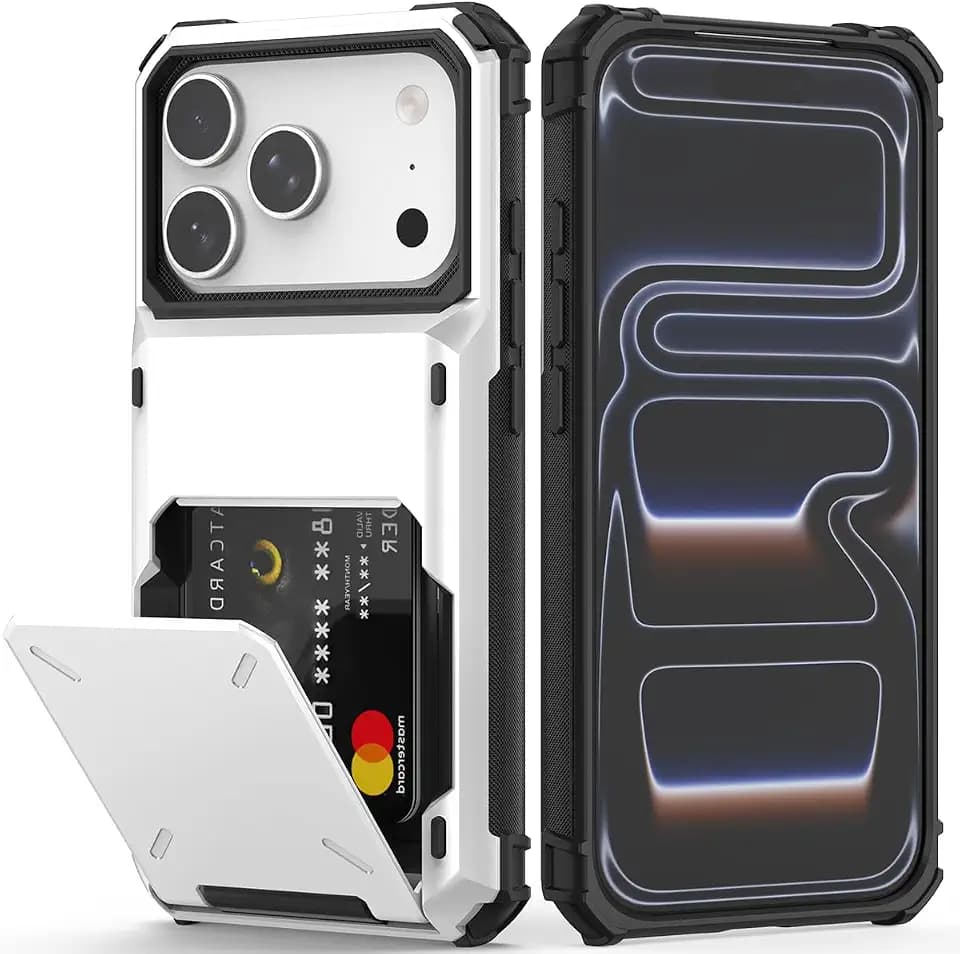 Nvollnoe for iPhone 17 Pro Case with Card Holder[Store 5 Cards]