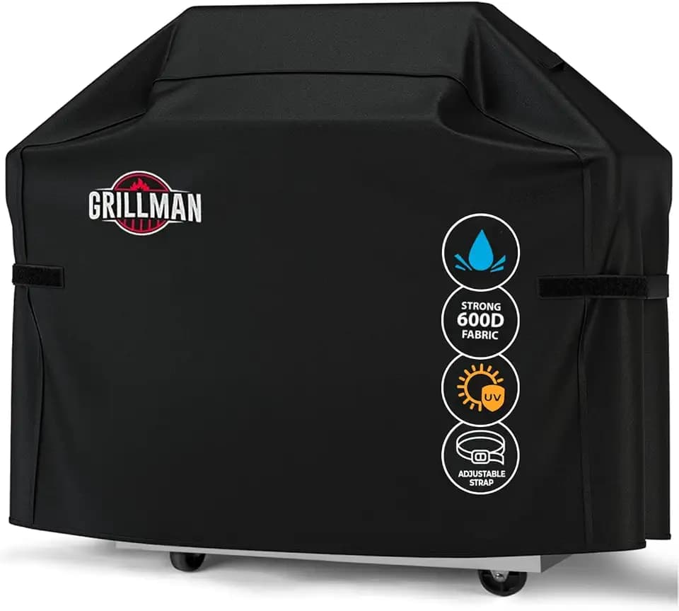 Grillman Waterproof BBQ Grill Cover for Outdoor Grills, 58 Inch, Black