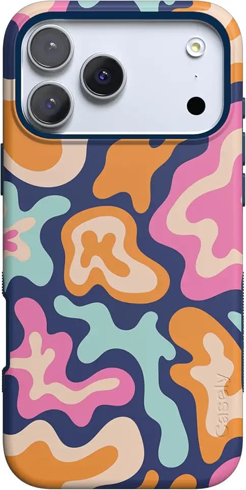 Casely iPhone 17 Pro Case | Midnight Color Splash | Abstract Retro | Bold Protective Design | Compatible with MagSafe