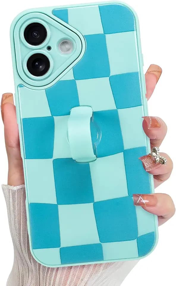 KANGHAR Compatible with iPhone 17 Case 2025 Checkered -Blue