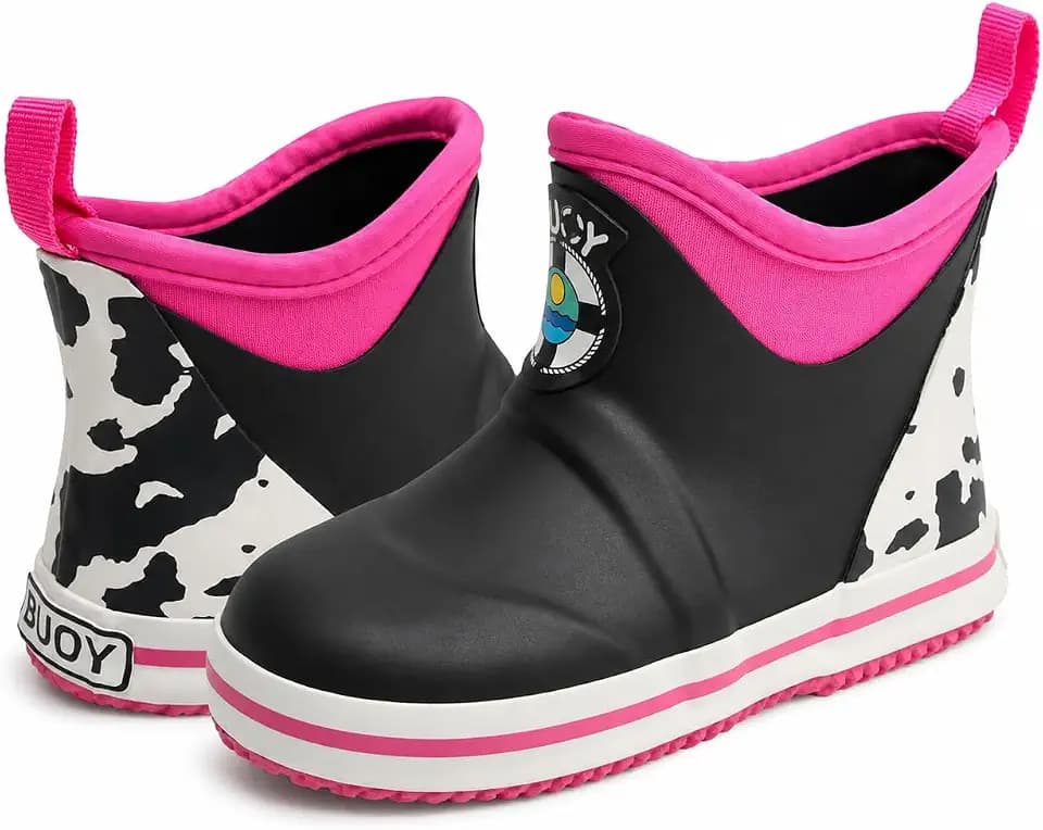 Buoy Boots Toddler Rain Boots for Girls and Boys, Cow & Cheetah Prints
