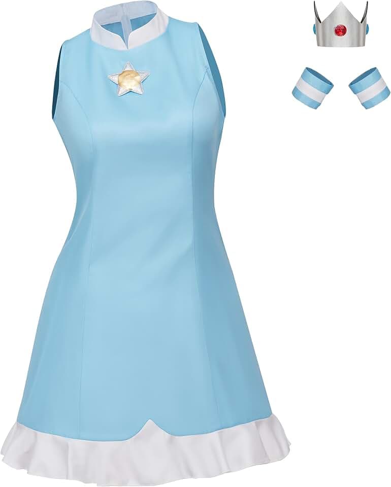 Willyacos Princess Costume Adult Blue Dress Sexy Princess Cosplay Costume Outfit Top Skirt for Teen Women