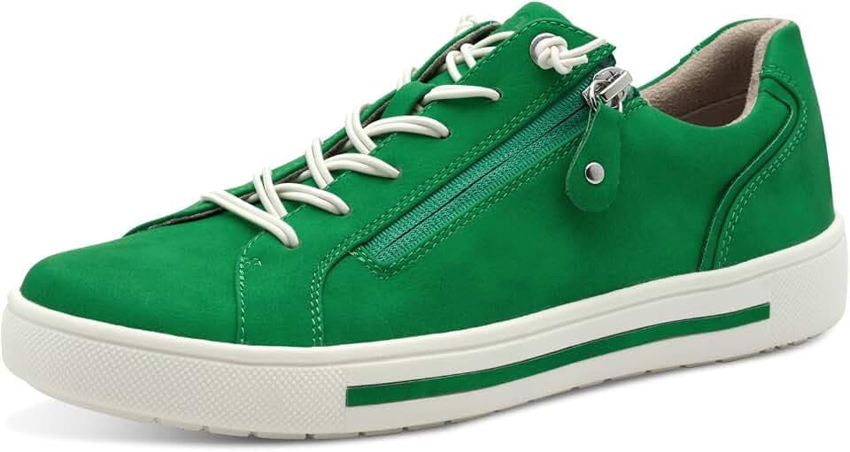 Jana Damen Sneaker flach mit Reißverschluss Vegan