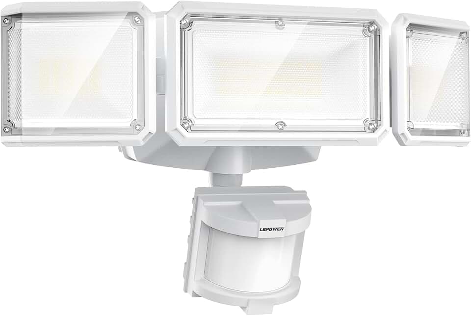 LEPOWER 1500LM Akkubetriebener LED-Außenfluter mit Bewegungsmelder