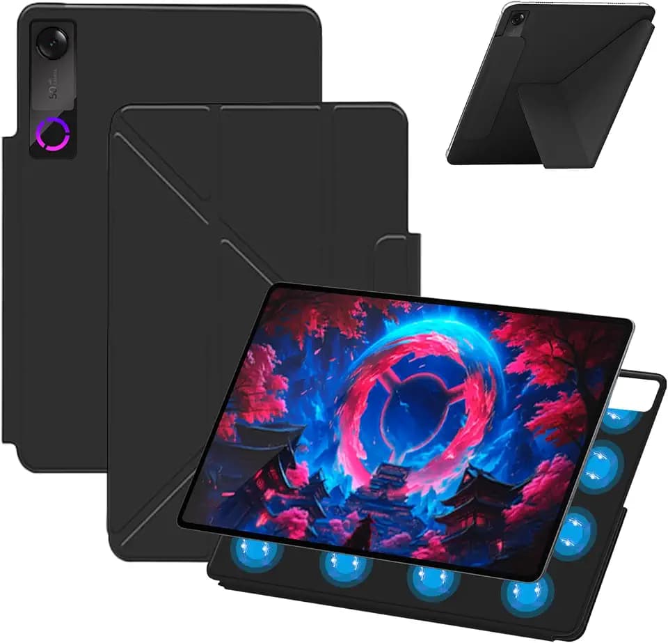 Case for Lenovo Legion Tab Gen 5/ Y700 (2026) Tablet 8.8 Inch – Magnetic Detachable Protective Cover with Dual-Side Clasp, Y-Fold Stand, Pencil Holder, Heat Dissipation Design(Black)