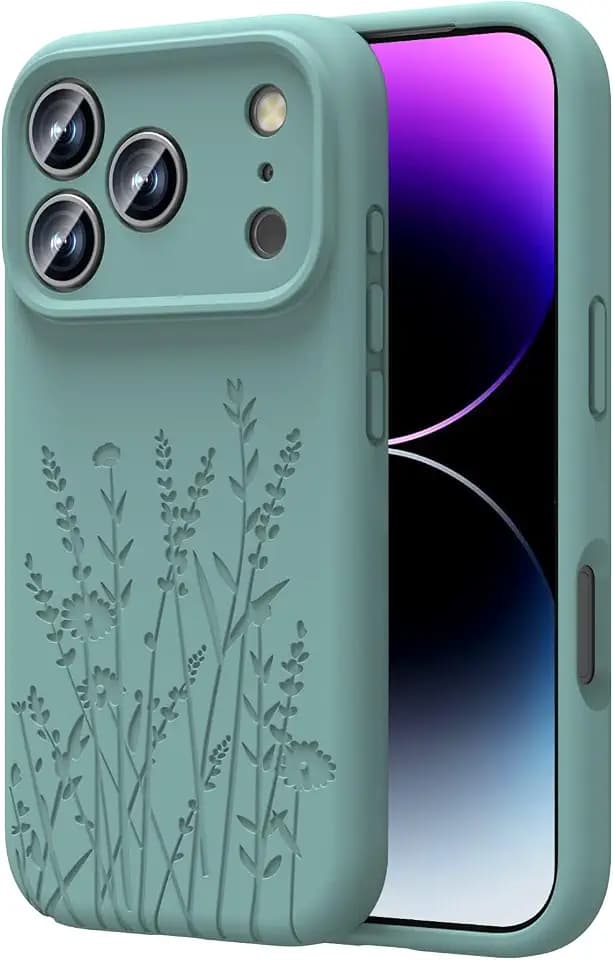 OAOA Engraved for iPhone 18 Pro/iPhone 17 Pro Case, Flower