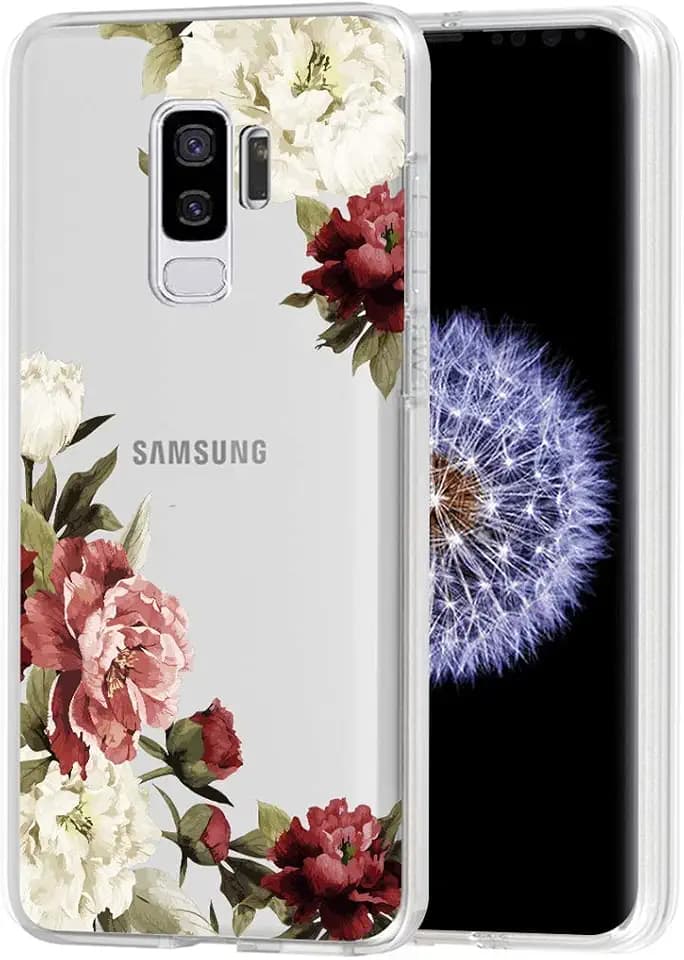 Case for Galaxy S9 Plus, for Samsung S9 Plus Slim Shockproof Clear Pattern Soft Flexible TPU Protective Bumper Case for Samsung Galaxy S9 Plus (Blossom Flower)
