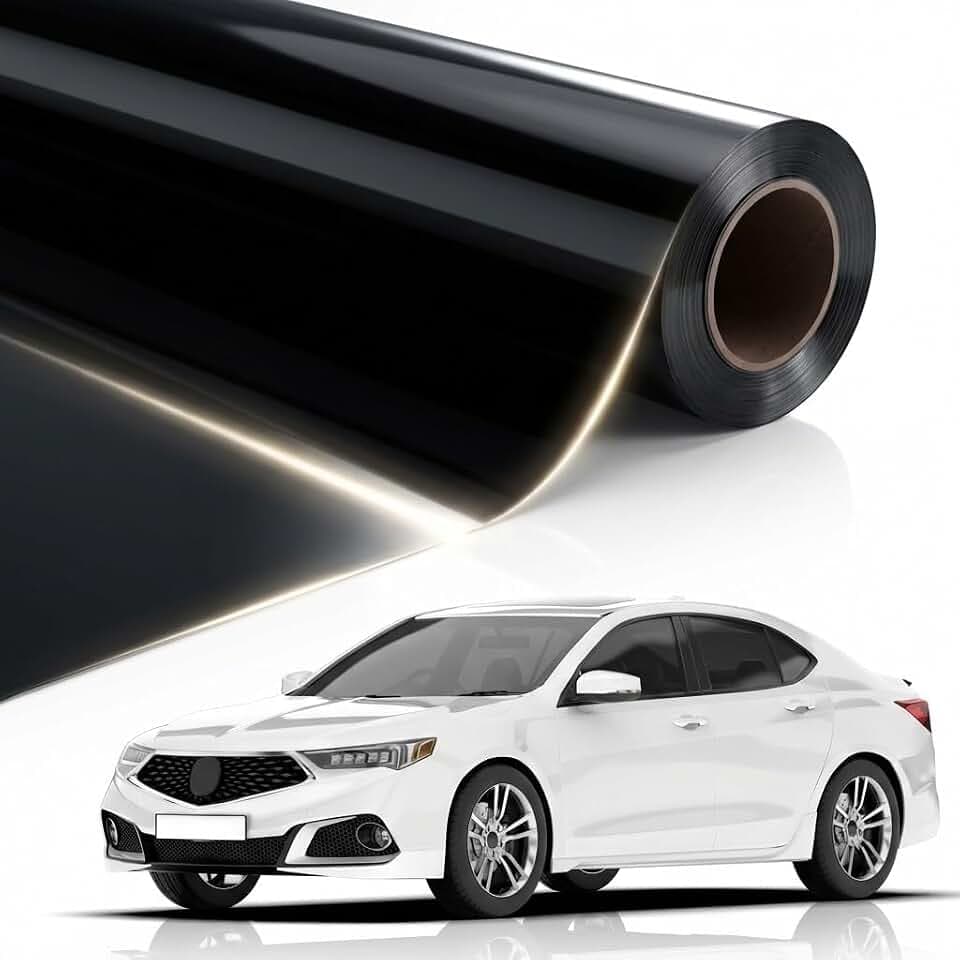 Tönungsfolie Auto Fensterfolie in Profi-Qualität - Tönungsfolie für Autos, Vans & andere Fahrzeuge, 6m x 65cm, 2 Lagen - 70% VLT Light Smoke Tint