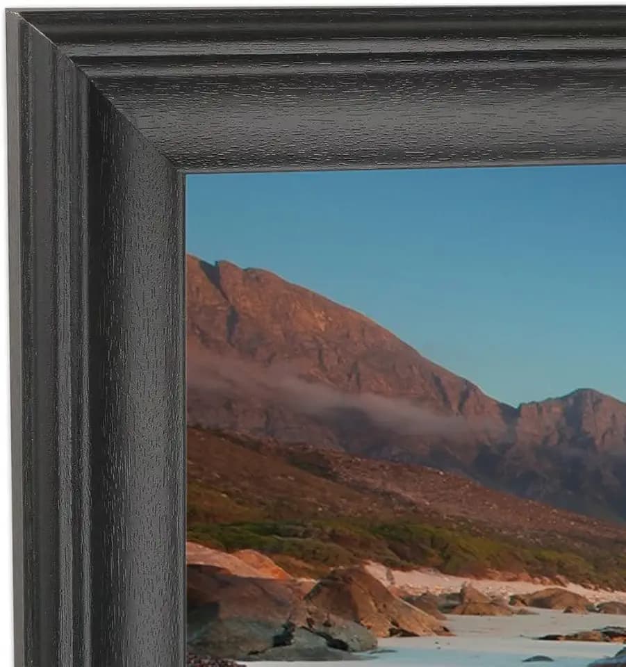 17x34 inch Picture Frame Solid Wood Black,Suitable for Panoramic Photo Frame, Posters,Painting,Group Photo,Puzzle (A23B1734)